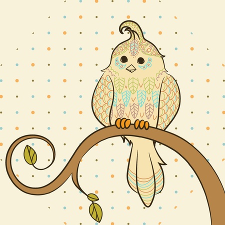 Vector doodle background with birdのイラスト素材