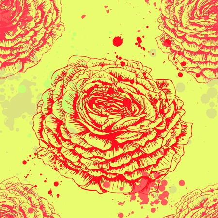 Seamless texture with roses vectorのイラスト素材