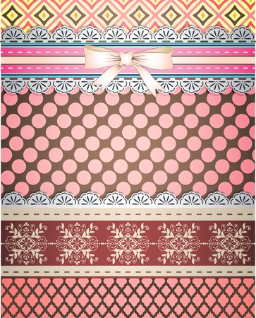 Set of patterns and borders for scrapbookingのイラスト素材