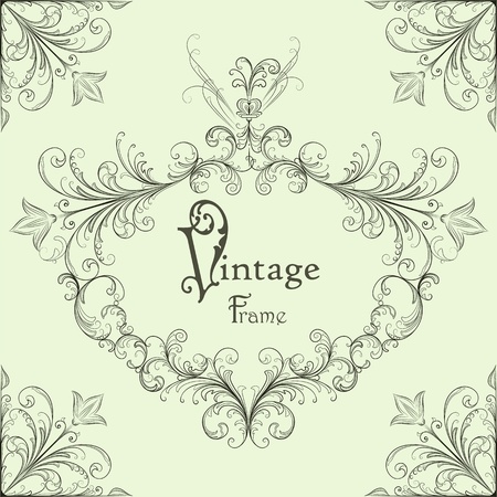 Vector vintage calligraphic frameのイラスト素材
