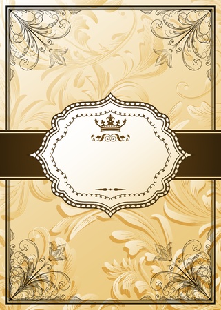 Vintage vector background with ornate frameのイラスト素材