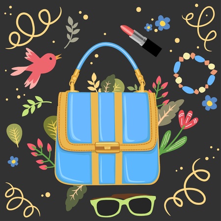 Woman handbag background vectorのイラスト素材