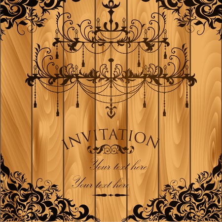 Luxury invitation with chandelierのイラスト素材