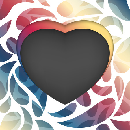 Vector heart frame. Multicolored abstract background illustrationのイラスト素材