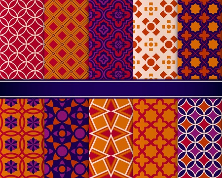 Set of classic bright geometric patterns