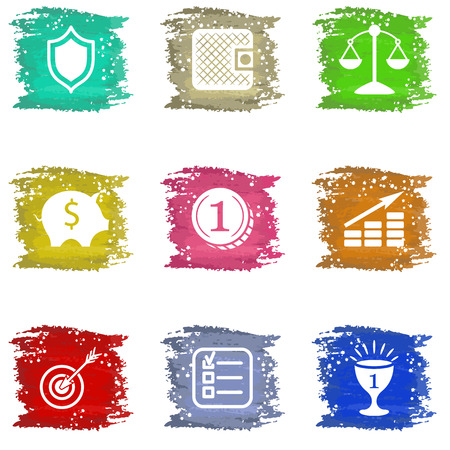 Vector colorful grungy icons setのイラスト素材