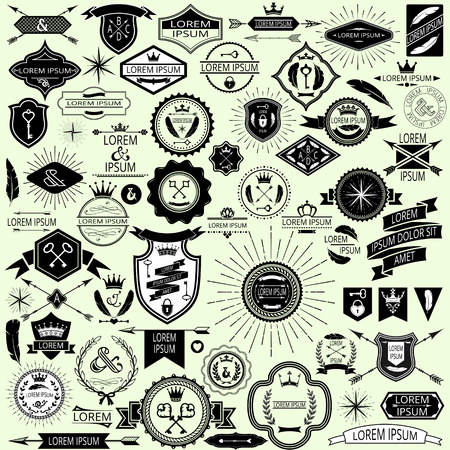 Collection of vintage labels and stamps for design  Easily editable vector illustration のイラスト素材
