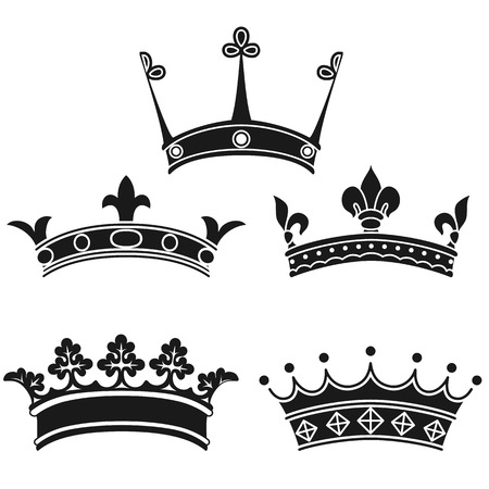 Collection of vintage crownsのイラスト素材