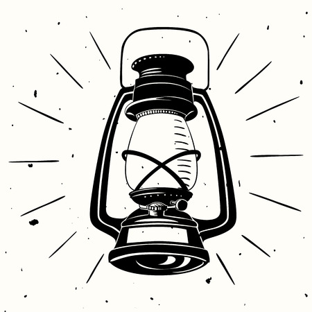 Vintage handdrawn vector lampのイラスト素材