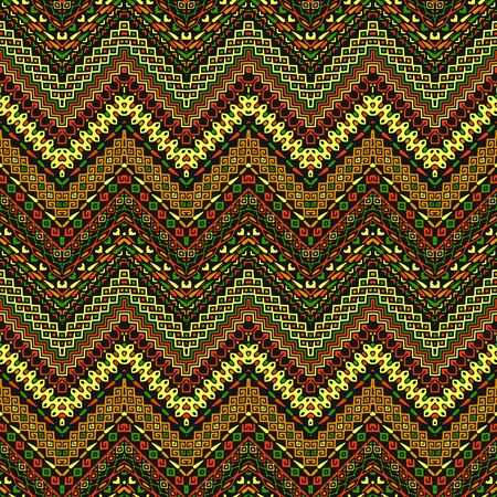 Vector african style chevron pattern with tribal motifs. Natural and elegant ornament with geometric hand drawn decorative stripes for prints, fabrics, backgroundsのイラスト素材