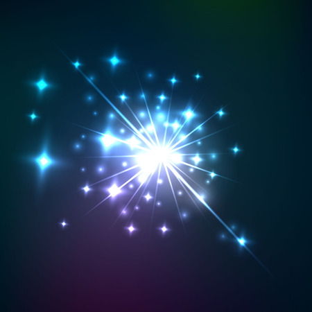 Vector effect of cosmic lens flare burstのイラスト素材