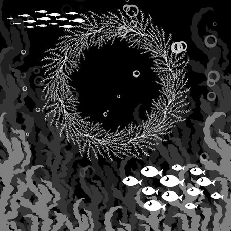 Underwater wildlife background. vector illustrationのイラスト素材