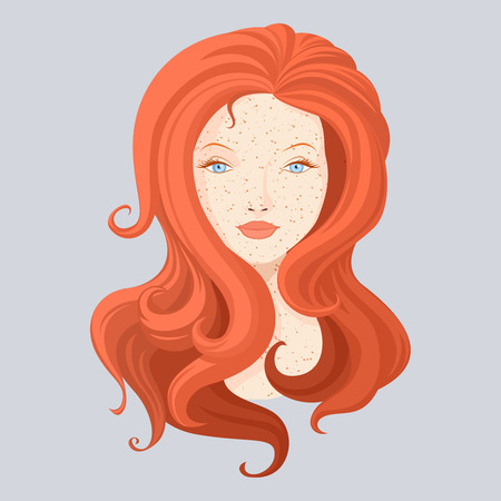 Summer Girl Portrait, vector illustration.のイラスト素材