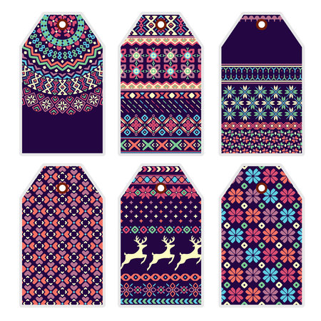 Collection of price tags with sweater ornamentのイラスト素材