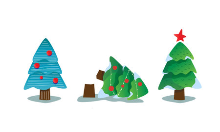 Christmas trees after the holidaysのイラスト素材
