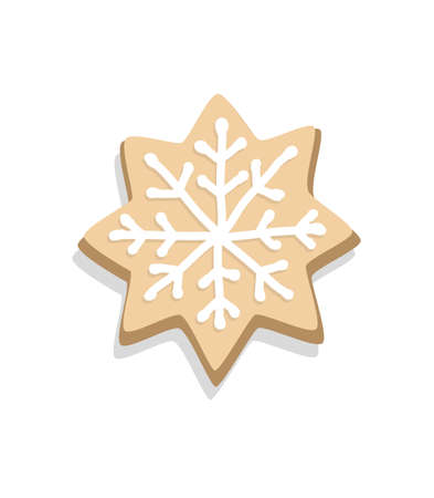 Christmas cookies set. Gingerbread for X-mas. Stars and home cookies form. . Vector illustrationのイラスト素材