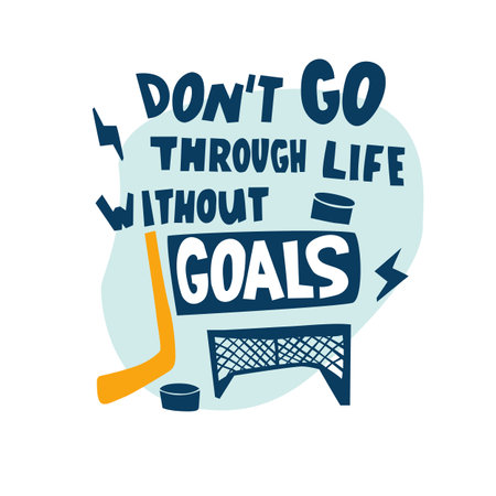 Ice Hockey lettering motto. Citat Sport. text.のイラスト素材