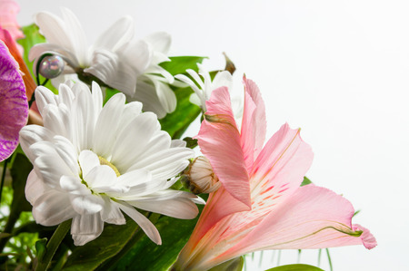 A varied bouquet of flowers . Close up .の写真素材