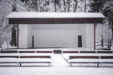 The stage for performances in the open air .の写真素材