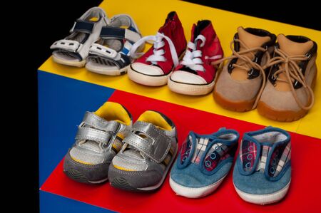 Children's shoes for different weather and time of year .の写真素材