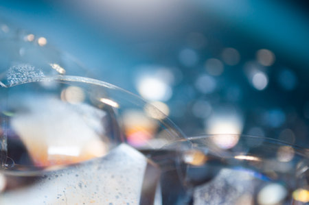 Blue drop of water. Abstract background.の写真素材