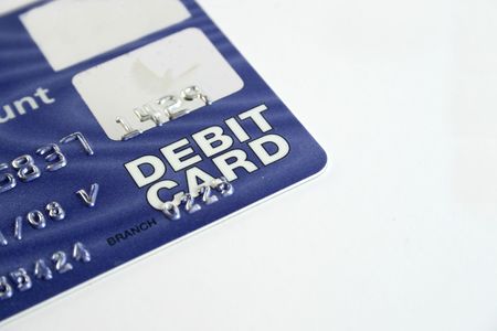Debit card isolated on a white backgroundの写真素材