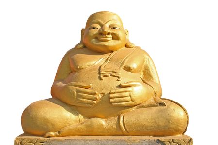 Statue of a fat laughing Buddhaの写真素材