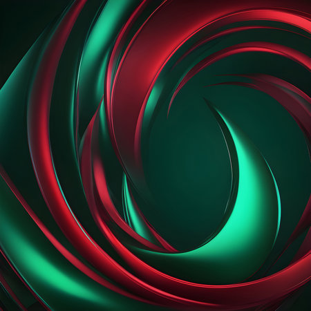 Abstract colorful gradient 3d wave green and red background. Modern abstract wave background.の素材