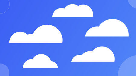 Clouds set. Minimal flat clouds collection on blue background