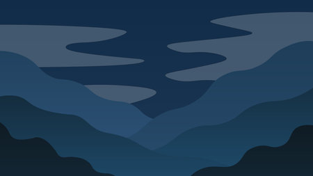 Dark misty hills landscape background designのイラスト素材