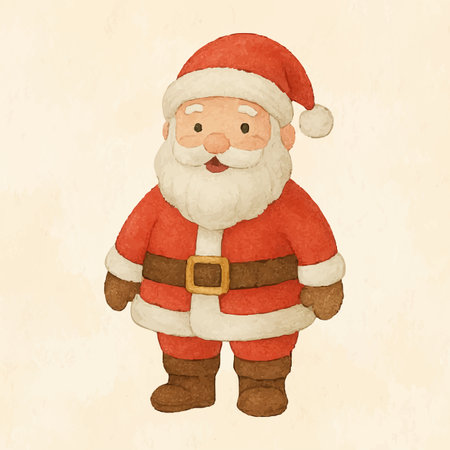 Santa Claus watercolor cute characterのイラスト素材