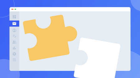 Email integration background with puzzle pieces