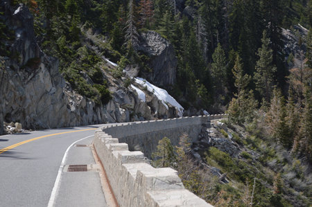 Road in Yosemite National Park, California, United States of America.の写真素材