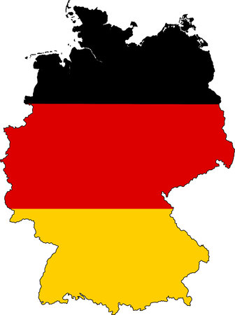 Germany map outline vector with flag.の写真素材