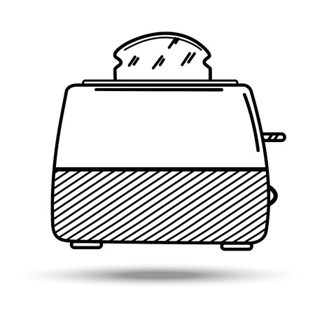 Toaster in line art style. Illustration on isolated background.のイラスト素材