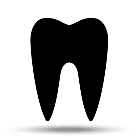 Black tooth silhouette on a white background isolated.のイラスト素材