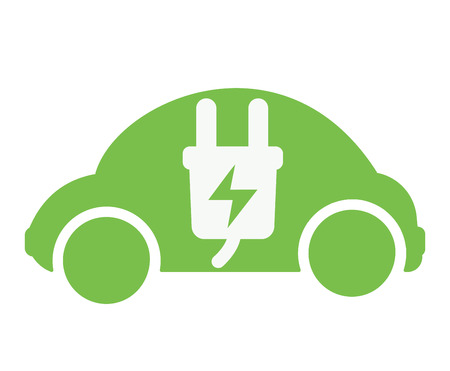 Sign electric car charging, Illustration in isolated white backdeopのイラスト素材
