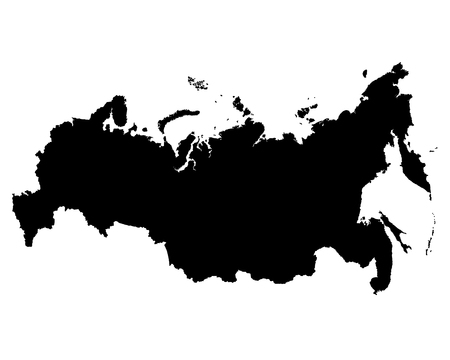 Map of Russia vector outline. The vector silhouette of the Russian Federationのイラスト素材