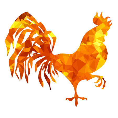Red rooster vector low poly triangulationのイラスト素材