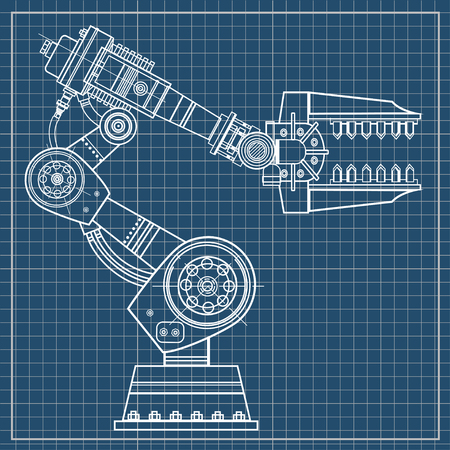 Industrial robot hand vector image on the isolated background.のイラスト素材