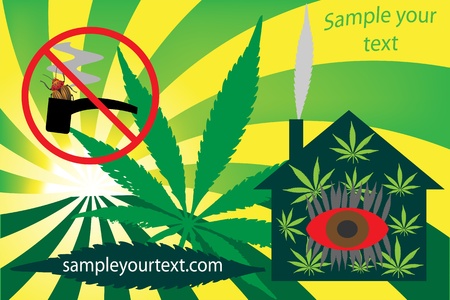 Frame with a place for your text, cannabis hallucinations =) Vector illustrationのイラスト素材