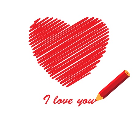 Manuscript love message, vector illustrationのイラスト素材