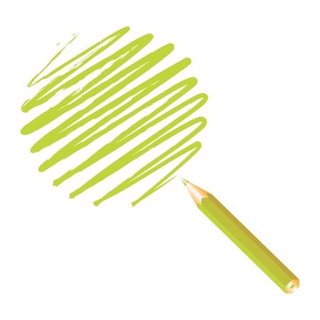 Green handwritten sphere, vector illustrationのイラスト素材