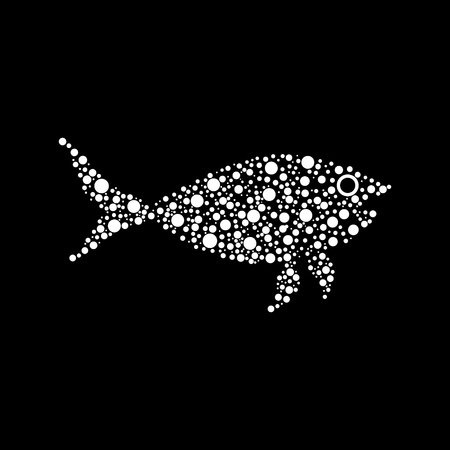 Fish made o many balls, vector illustrationのイラスト素材