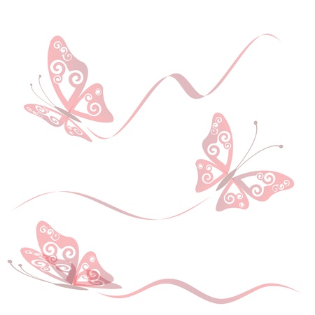 Butterfly collection with flying trace, vector illustration, eps 10のイラスト素材