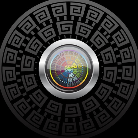 Abstract button with arabesque inside, vector illustrationのイラスト素材