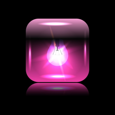 Glowing button-bulb with reflection.のイラスト素材