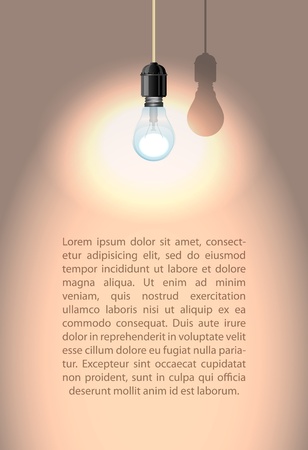 Lonely lamp with shadow on white wall illustrationのイラスト素材