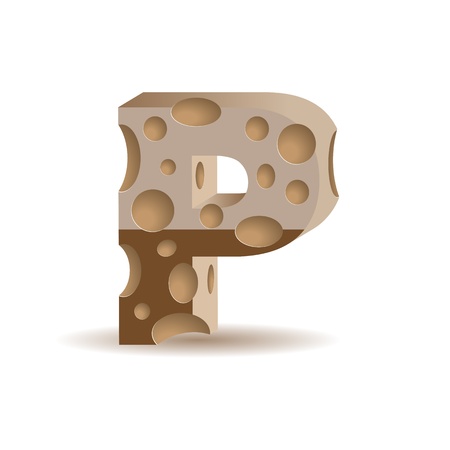 Letter made of chocolate (see other chocolate characters in my portfolio, transparent shadowのイラスト素材
