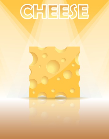 Piece of cheese, vector illustrationのイラスト素材
